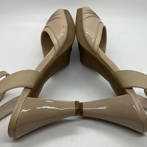 LifeStride Ladies "Acker" Strappy Peep Toe Pump Tan Leather High Heel Sandals - Picture 6 of 12